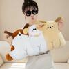 60Cm Dogs Cats Plush Pillow Stuffed Cartoon Animal Long Bolster Back Support Plushie Sofa Chair Decor Friend Gift