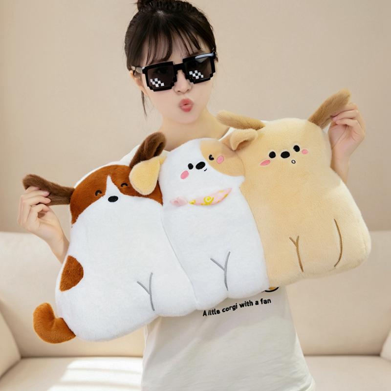 60Cm Dogs Cats Plush Pillow Stuffed Cartoon Animal Long Bolster Back Support Plushie Sofa Chair Decor Friend Gift