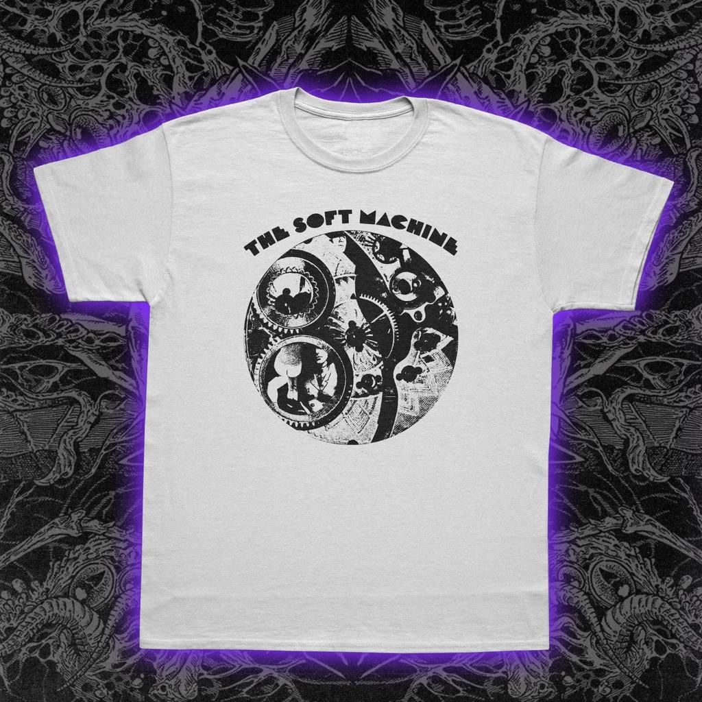 Soft Machines Debütalbum T-Shirts mit progressivem Rock und psychedelischem Jazz reine Baumwolle Paar Streetwear Oberteile