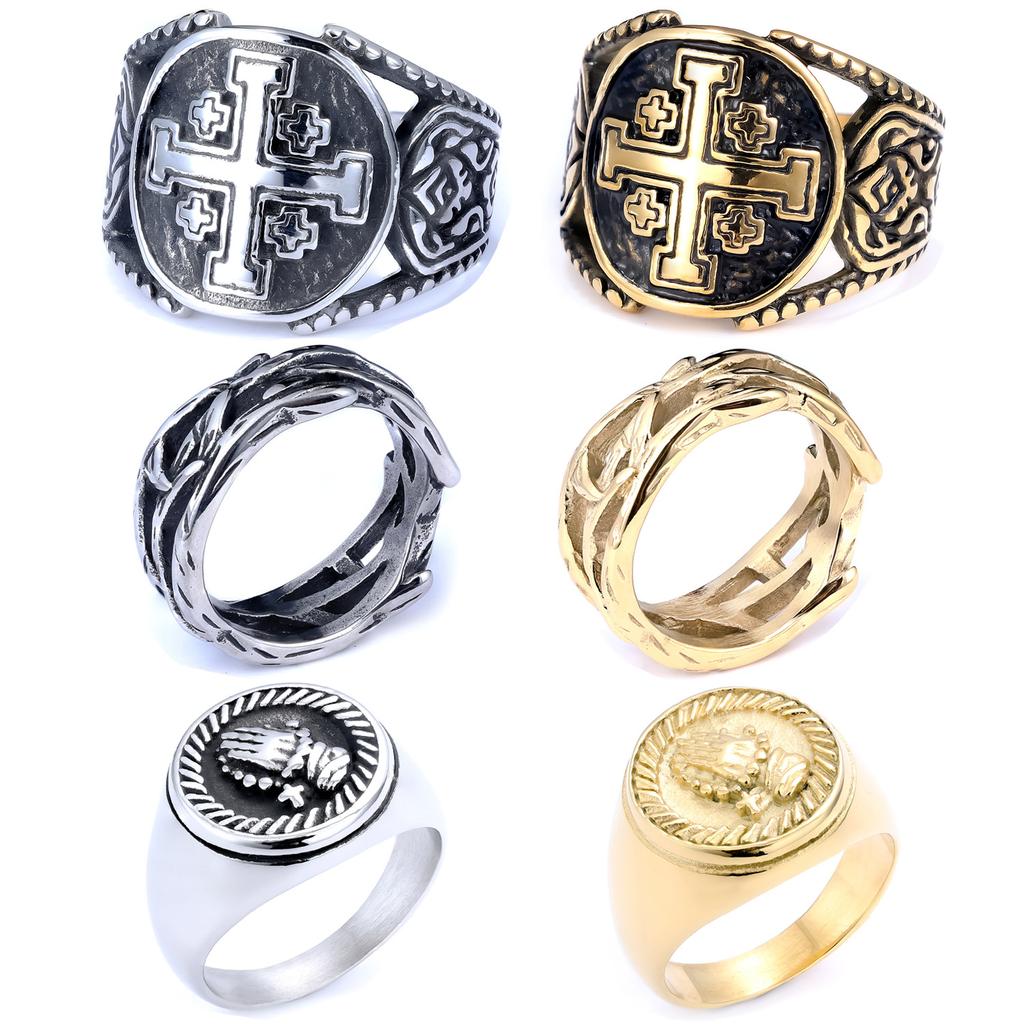 Vařený Černý Leštěný Nerezový Pánský Titanový Ocelový Prsten