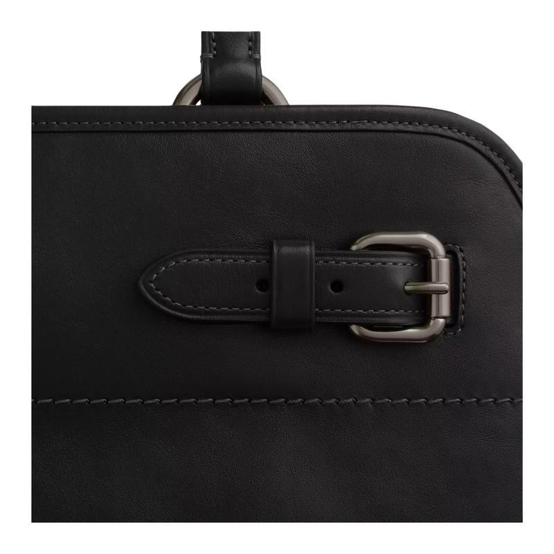 Coach Easton 40 Silver Logo Tote Bag Multifunctional Pocket Shopping Bag Smooth Leather Shoulder Bag Large Women's Black