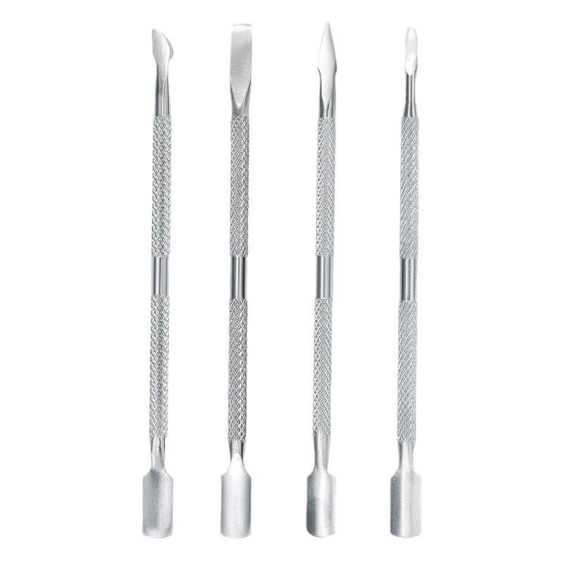 Stainless Steel Dual-Ended Cuticle Pusher Nail Care Dead Skin Removal Hangnail Trimming Shaping Tool