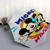 Mickey,Minnie Automatic Folding Umbrella   Simple 8 Rib Design, Bright Cartoon Pattern, Durable Iron Frame, Suitable For Travel, Outdoor, Be