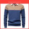 Cotton Blend Long Sleeve Polo Collar Sweatshirt For Casual Men Spring 2025