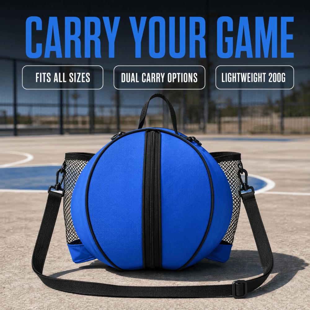 Round Sports Ball Carrier Double Mesh Pockets Ball Storage Bag Basketball Bag Outdoor Sports