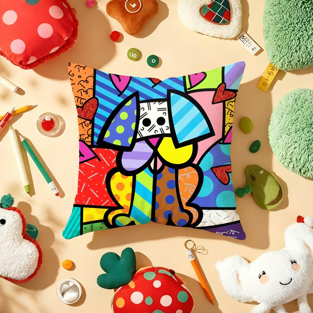 Cushion Cover Plush Fabric Soft DoubleSided Printed Sofa Warm Winter Home Gift Pillow Cover BBritto Art Design