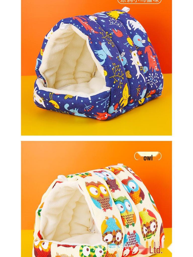 Warm Tiger Skin Bird Nest: Fleece-Lined Winter Hammock for Cockatiels