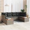 VidaXL 6-piece Garden Sofa with Grey Cushions Poly Rattan Acacia 3348155