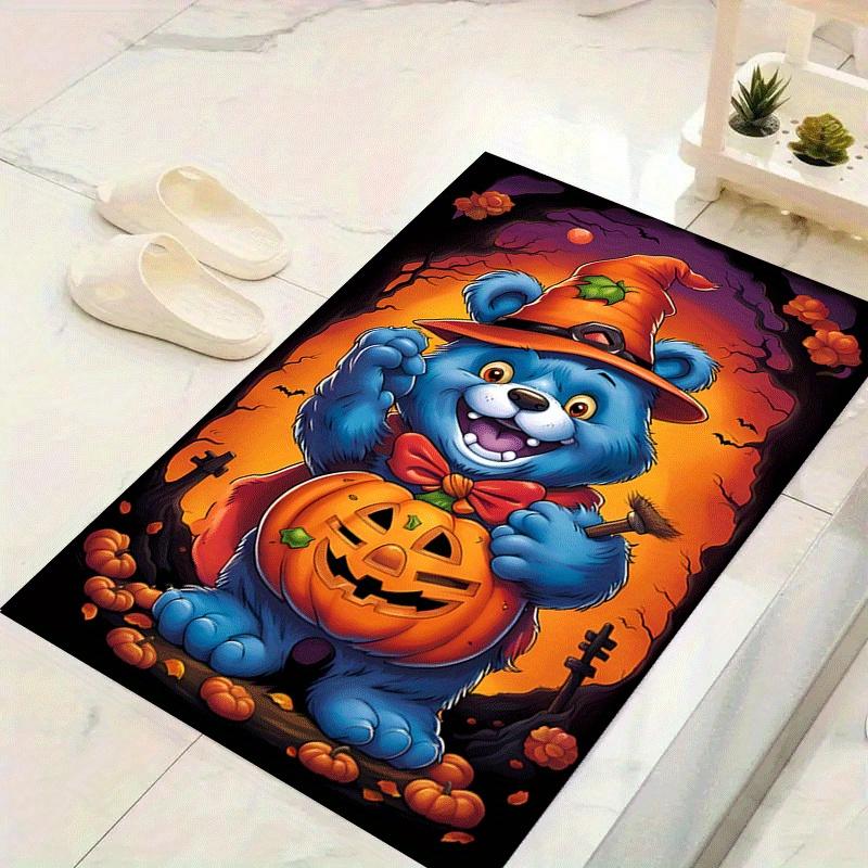 

1pc Pumpkin Bear Design Indoor Area Rug - Soft, Anti-Slip, and Durable Gaming Room Decor for Bedroom 60cm by 90cm