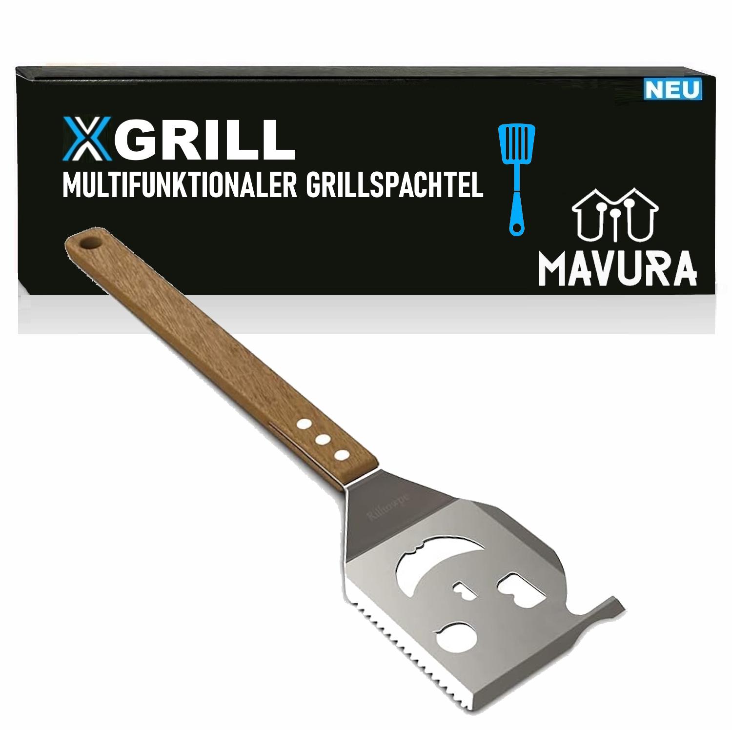 

XGRILL 5 в 1 Лопатка для гриля для барбекю Мультифункціональне приладдя для гриля Дерев яна ручка