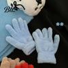 Fashionable Winter Handwear Warm Coral Fleece Gloves for Women, Soft Five Finger Comfortable Office Typing Mittens Gloves, Solid Color Thermal