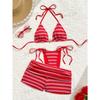 Nuovo Bikini Costume da Bagno Stile Europeo e Americano Donna Costume a Pezzi Separati Pantaloncini a Vita Alta Decorazione con Paillettes Stella Marina Vacanza Spiaggia Nuoto
