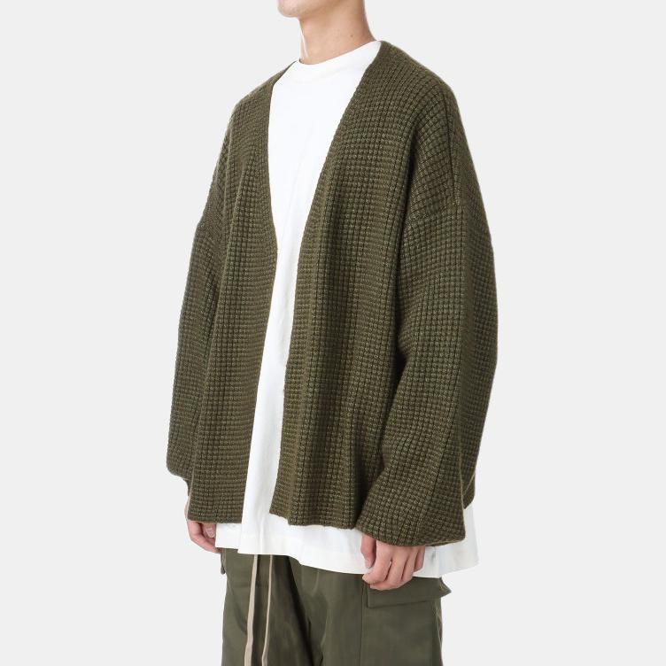 Fear of God Essentials Heavy Waffle Cardigan Military Men Tops Green 192BT246205F