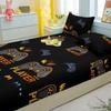 1 Cartoon Fun Game Printed Matte Fitted Sheet, Bedroom Printed Bed Cover, Bedding (Excluding Pillowcases)
