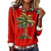 Women's Fashion Christmas Printed Long-Sleeve Pullover Top