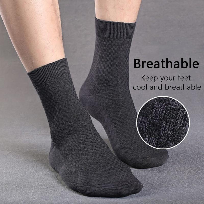 5 Paar Herren-Business-Socken aus Bambusfaser, antibakteriell, Deodorant, atmungsaktiv