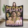Pedro Pascal Vintage Jaren 90 Stijl Deken Flanellen Winter Warm Plaid Dekens voor Bank Buiten Bedspreien