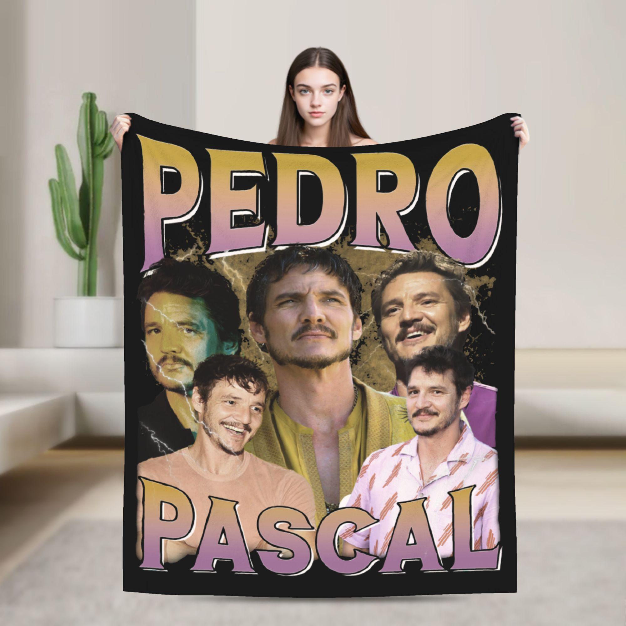 Pedro Pascal Vintage 90s Style Blanket Flannel Winter Warm Throw Blankets for Sofa Outdoor Bedspreads 75X95CM