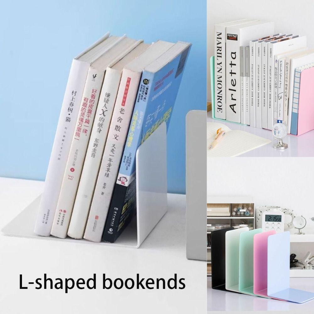 2 Stück Praktische L-förmige Buchstützen Verdickte Geräumigkeit Buchblende Schreibtischorganizer Zuhause Schule