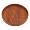 Rundt Serveringsbrett i Naturlig Tre Tallerken i Tre Te Mat Serveringsfat Retter Vann Drikke Serveringsfat 21cm