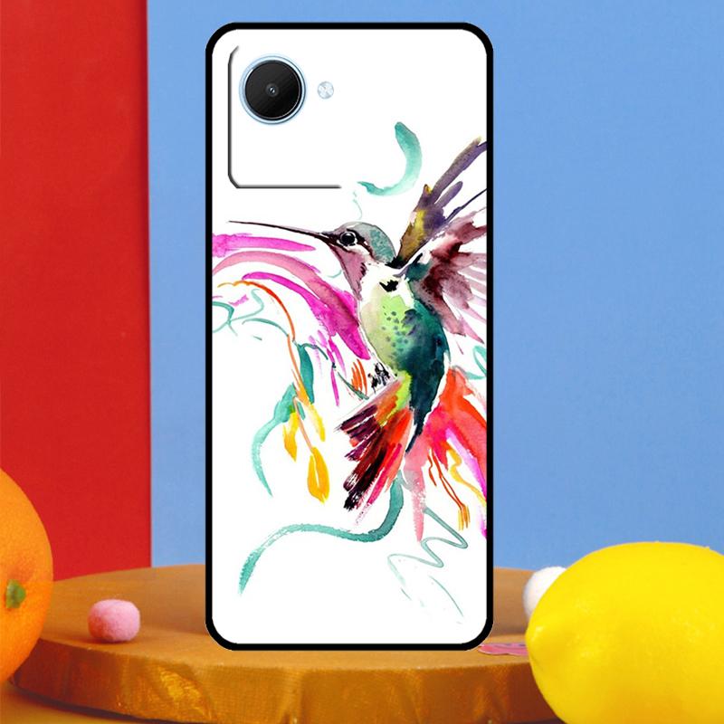 Hummingbird and Flowers For Realme C55 C53 C67 C51 C35 C33 C31 C30 C25s C21Y GT Neo 6 5 9 10 11 12 Pro Plus Case