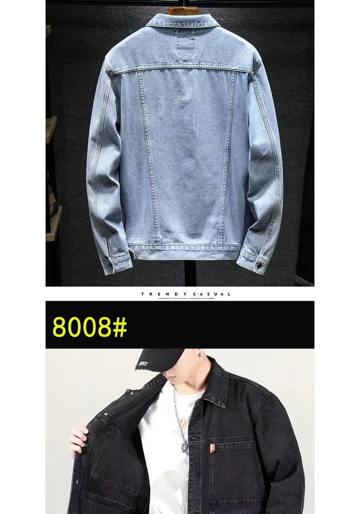 Men's Trendy Plus Size Denim Workwear Jacket - Versatile for Spring and Autumn