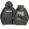 Patterned Hooded Fleece Sweatshirt for Men Autumn Hip-hop Casual Pullover