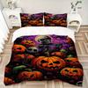 3pcs bedding set Halloween Pumpkins Includes 1 Comforter + 2 Pillowcases, Without Pillow Inserts, Soft Comfortable, Lightweight Breathable,