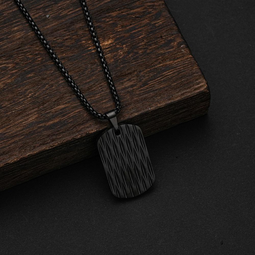 2026 Military Brand Pendant Design Sense Knife Pattern Pendant Water Ripple Trendy Man Pendant Does Not Fade Necklace