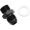 Aluminum 6AN Male Flare to 9/16-24 Male Carb Carburetor Fuel Inlet Fitting Adapter Black
