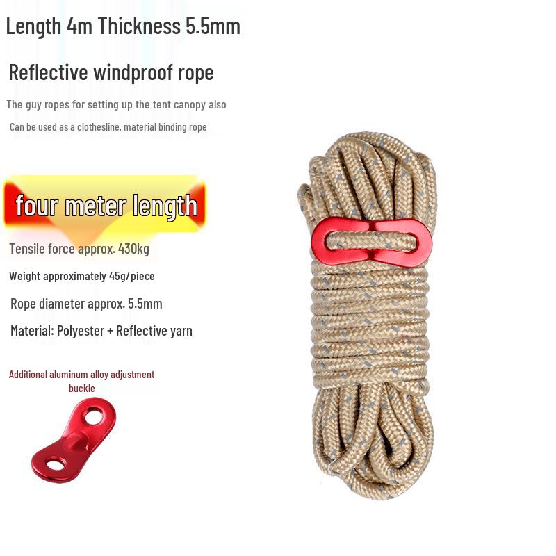 Reflective Wind Rope for Camping Tents - 4mm & 6mm Guy Rope
