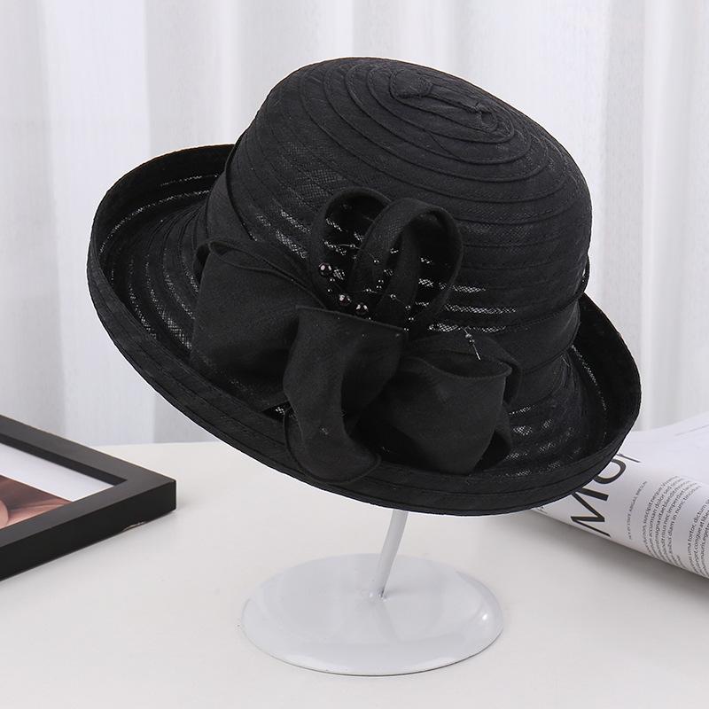 Flower Curled Edge Basin Hat Women Summer Face Cover Sun Protection Fashionable Elegant Sun Hat Casual Bucket Hat Casual Versatile
