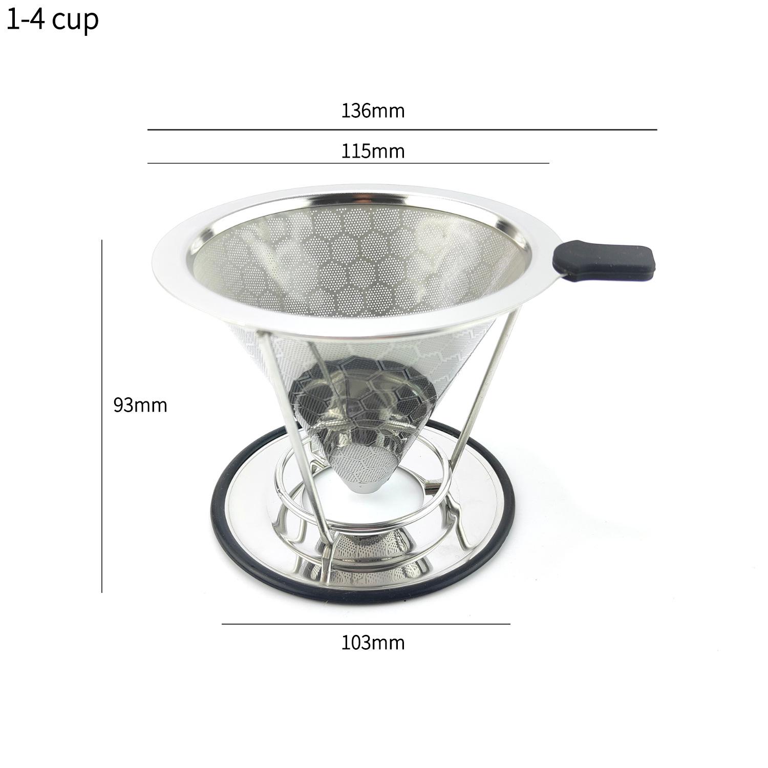 

Двухслойный фильтр для кофе из нержавеющей стали 304 с подставкой Single