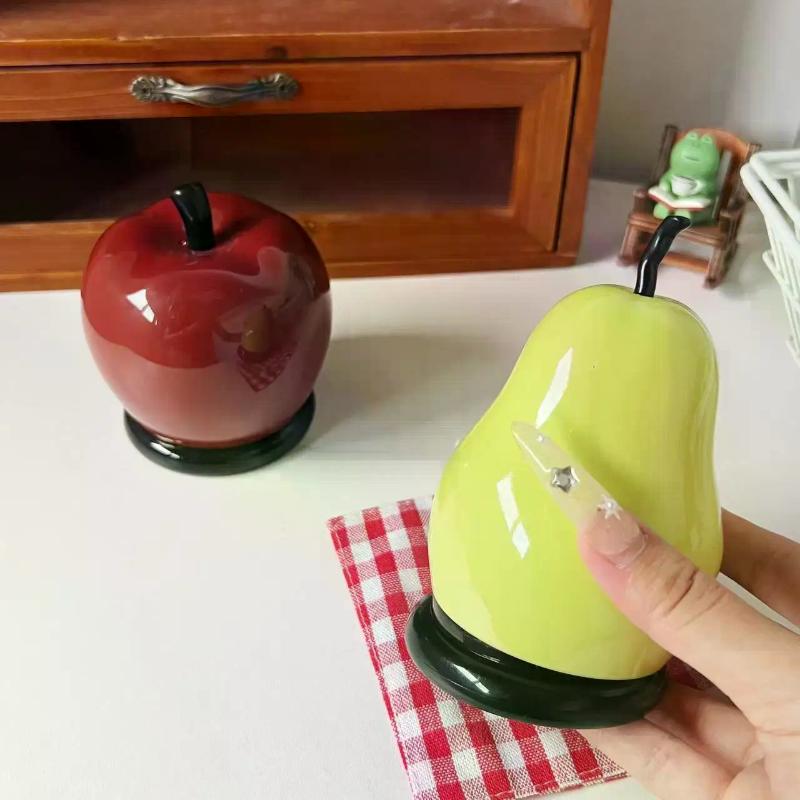 Cute Apple And Pear Design Toothpick Box Luxury Home Cotton Swab Dental Floss Storage Creative Container Modern Organizer
