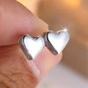Trendy Love Heart Smooth Metal Stud Earrings For Women Vintage Fashion Gold Silver Color Minimalist Jewelry Wedding Party Gifts