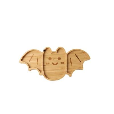 1PC, Halloween Desktop Decoration Bamboo Plate Pumpkin Bat Christmas Tree Tray Halloween Home Decoration