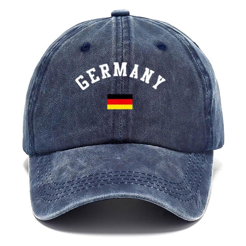 Vintage Washed Baseball Cap Featuring The Design EleUnisexts of GERUnisexY And The GerUnisex Flag  a Unisex Worn Cap That Is Lightweig