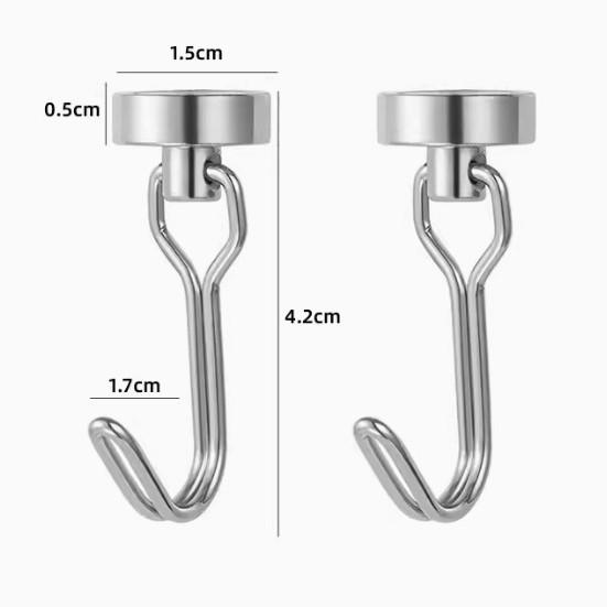 

Магнитный вращающийся крючок для кухни, холодильника и дверей — без проколов и следов 1 piece серебряный