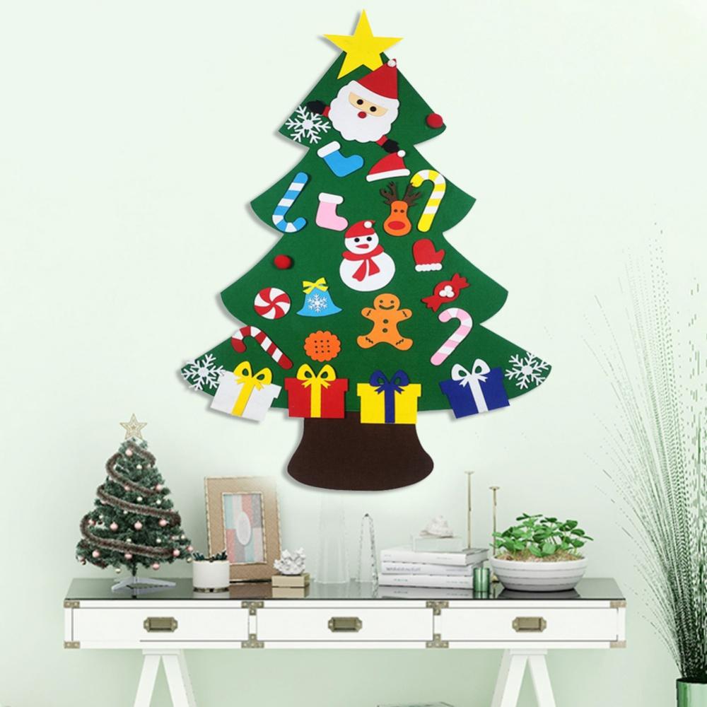 95cm Felt Christmas Tree DIY Door Wall Hanging Ornaments for Kids Xmas Gift Christmas Tree For Shop Windows 2024 Decoration