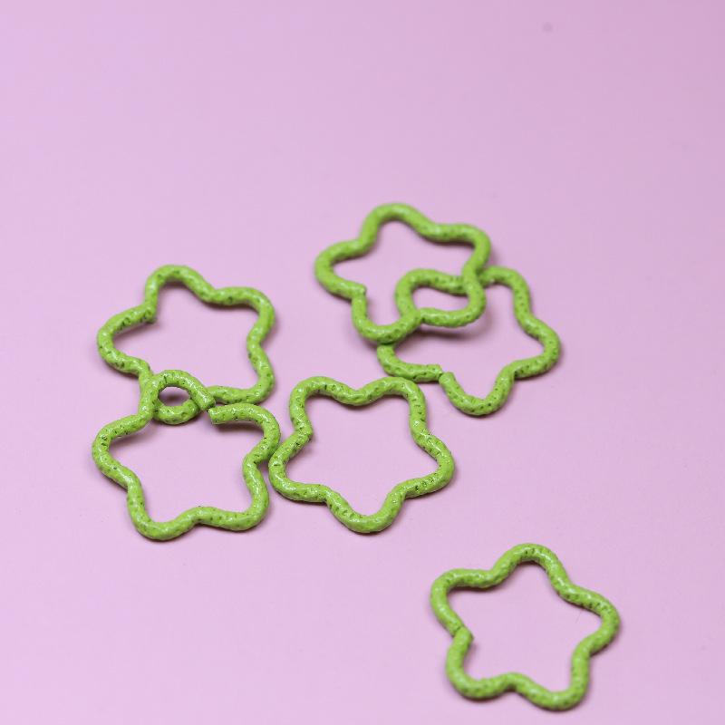DIY Colorful Five-Pointed Star Embossed Open Jump Ring for Earring Making
