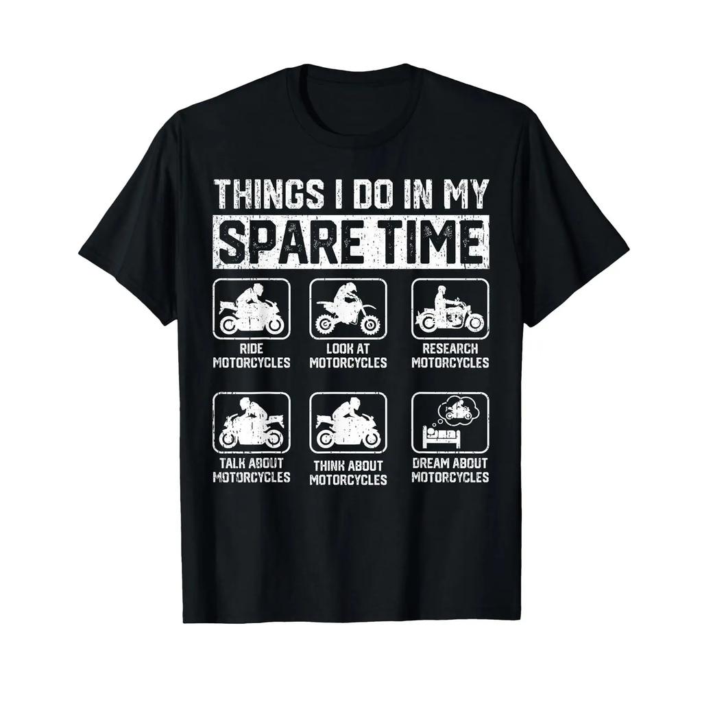 Things I Do In My Spare Time Motorcycle Enthusiast Rider Unisex T Shirt Vintage Top For Everyday Wear Versatile Unisex Soft
