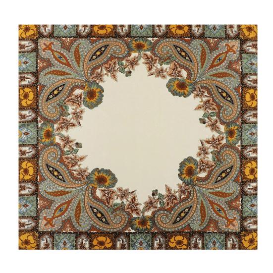 Headscarf Paisley Pattern Large Square Scarf Smooth Imitation Silk Fabric Turban