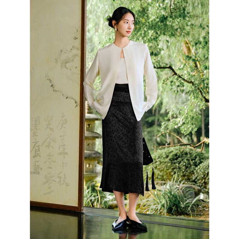 Jiuzi Annacoo Elegant Lily of the Valley Acetate A-line Skirt XL