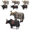 Simulated Animal Gray Brown Consumption Cow Model Ornament Set Desktop Ornament For Educational Play And Kids Collection