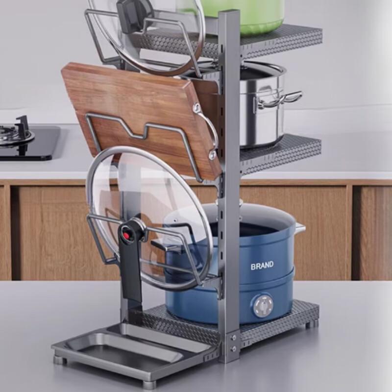 

Yingbai Upgraded 3-in-1 Kitchen Pot Lid Holder & Shelf Organizer