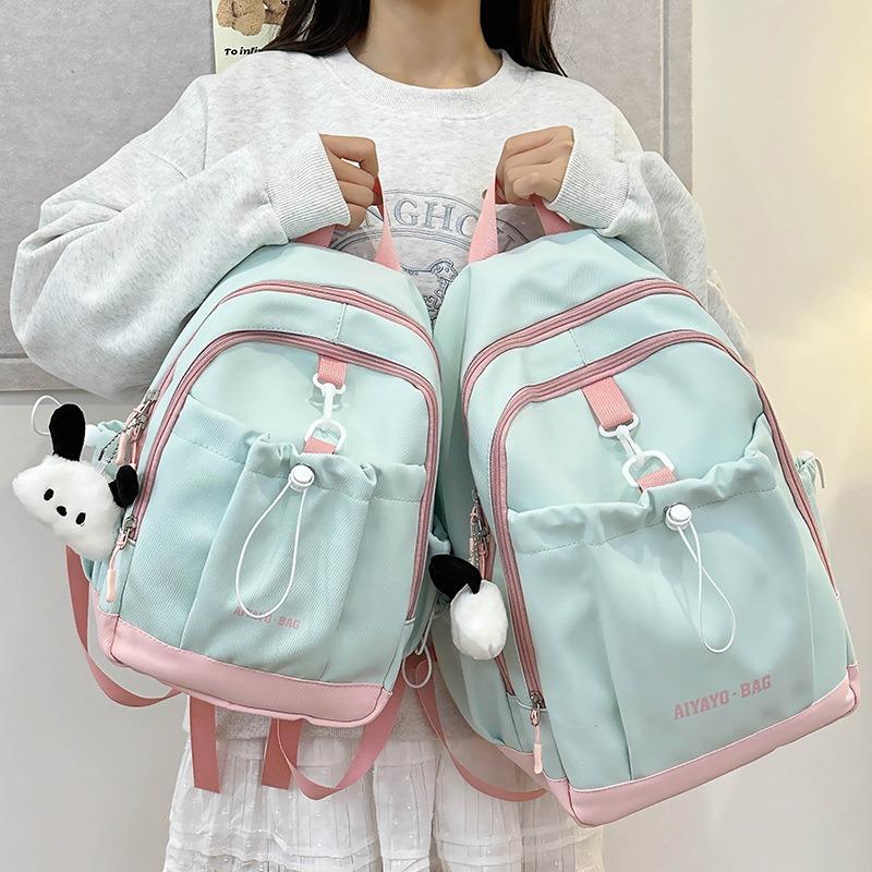 School bag student small backpack new girl travel light solid color popular small school bag high school student backpack