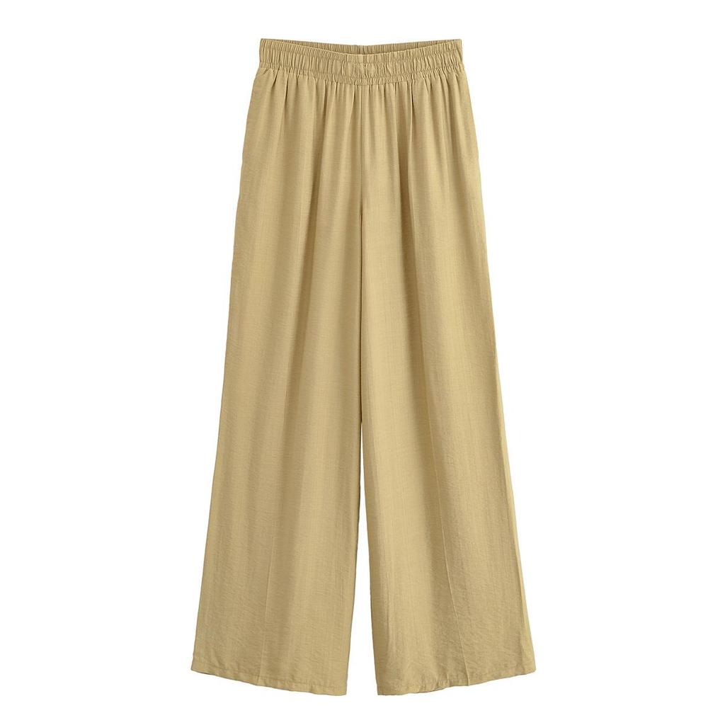 European Chic Old-Money Style Summer Two-Piece: Short-Sleeve Shirt & Wide-Leg Pants for Women