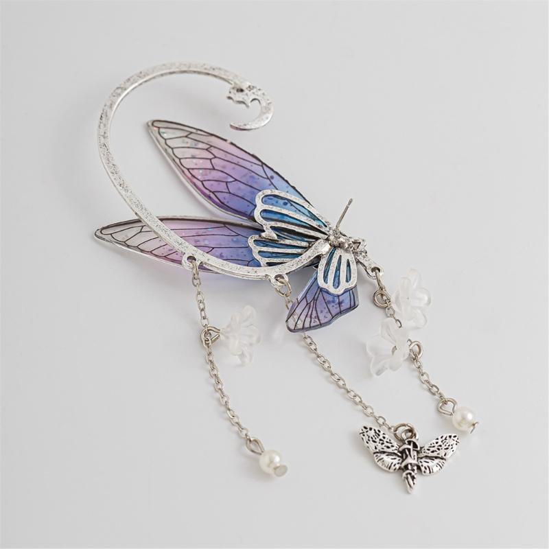 Elegant Butterfly Dangle Earrings for Women Unique Alloy Resin Pearls Fashion Jewelry for Daily and Travel