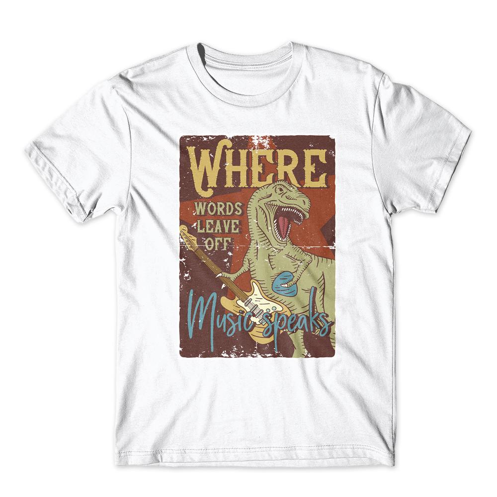 

T-rex_music_4 T-Shirt 100% Cotton Premium Tee New S