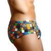 UXH Herren Europäische & Amerikanische Handbemalte Graffiti Low-Rise Badehose: Sexy Lässige Strandshorts